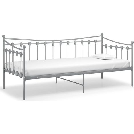 Maison Exclusive - Schlafsofa Bettgestell Grau Metall 90x200 cm