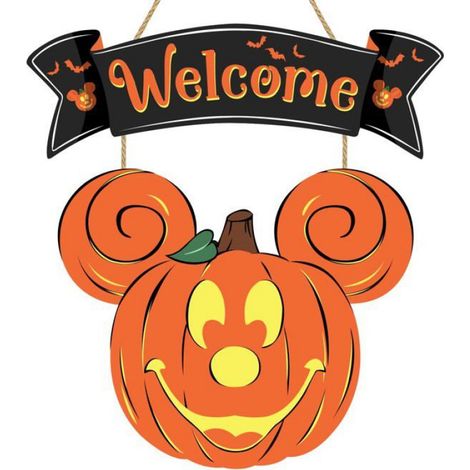 Décorations de citrouille d'Halloween, panneau de bienvenue d'Halloween à suspendre pour porte d'entrée, panneaux de citrouilles