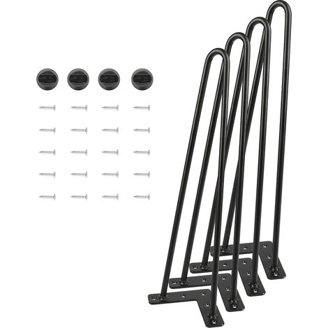 Lot de 4 pieds épingle 41 cm pour table design industriel (1/8)