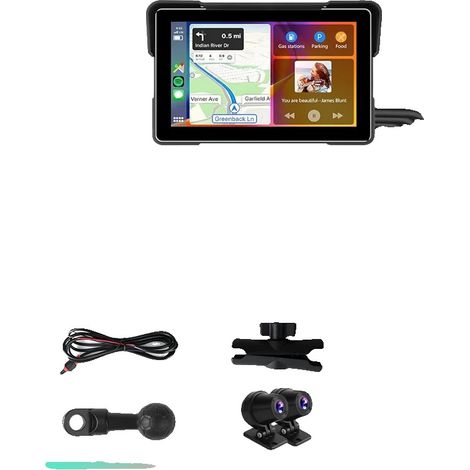 DVR para motocicleta, CarPlay inalámbrico, soporte para doble cámara, DVR para motocicleta, ninguno (1/2)