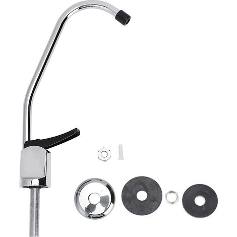 Gooseneck Faucet, G1/4 Inch Universal Copper Alloy Gooseneck Sink Faucet for Kitchen and Household, Pure Water Purifier, Water Softener (1/5)