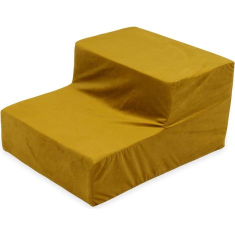 Gradino da gioco in schiuma di velluto, color oro (1/2)