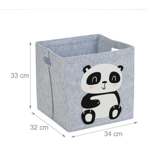 Cesta de almacenamiento bonita para niños 33 x 34 x 32 cm perfecta para juguetes fácil de transportar de fieltro gris 130012671 (1/5)