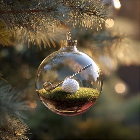Boule De Décoration De Noël - Verre Cristal 3D Thème Sport - Pour Arbre De Noël Intérieur Extérieur - Lot De 1 Pièce (1/5)