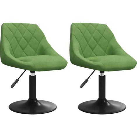 Maison Exclusive - Sedie da Pranzo Girevoli 2 pz Verde Chiaro in Velluto (1/5)