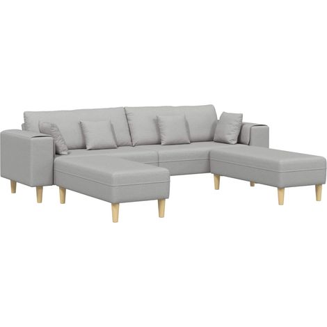 Sofá 3 pcs Gris Nube 250 x 188 x 76 cm tela vidaXL