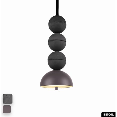 Lampe de suspension en béton - BOSFOR CONCRETE ANTHRACITE - SPARROW 3 BALLES LED 14W (1/2)