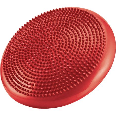 Cuscino Propiocettivo Gonfiabile per Palestra Yoga Pilates Ø33x10 cm con Pompa Rosso (1/5)