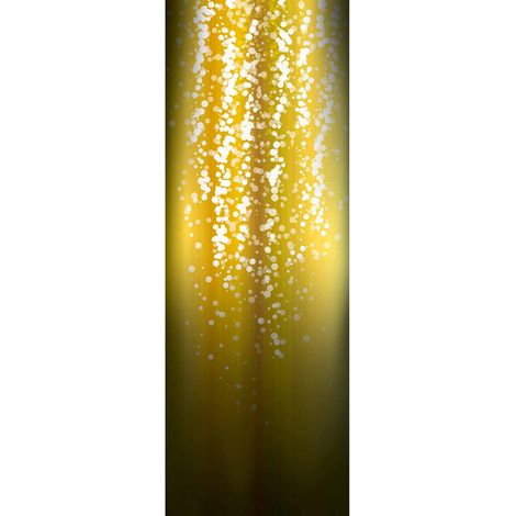 Papier peint panoramique jaune & doré moderne | Tapisserie panoramique jaune & noir | Papier peint panoramique abstrait pour chambre adulte - 280 x 100 cm (1 pièce) (1/2)