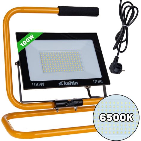 Faro LED da 100 W con stativo e cavo - bianco freddo 6500K (10) (1/5)