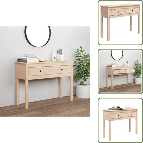 Rangement - vidaXL Table console 100x35x75 cm Bois massif de pin - Bois de pin massif (1/5)