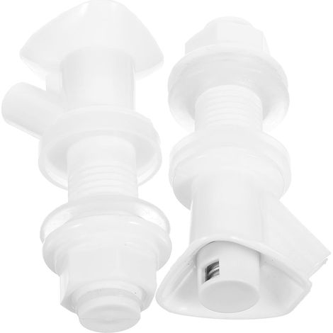 Lot de 2 Robinets à Bouton-Poussoir Blancs (1/5)