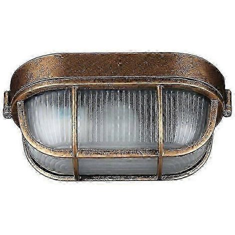 Applique murale d'extérieur ovale en aluminium moulé sous pression, style nautique, industriel vintage (1/5)