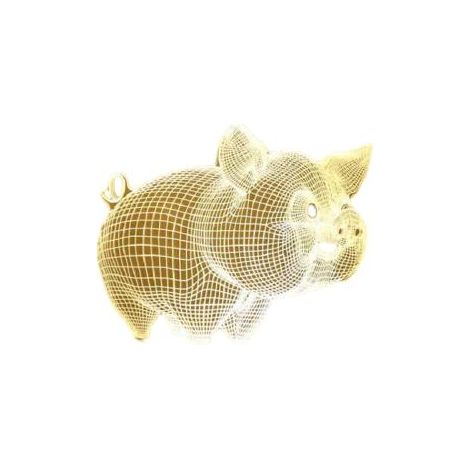 Veilleuse LED 3D Piglet charmante pour chambre à coucher, chambre d'enfant, etc. (9,2 x 16 cm)