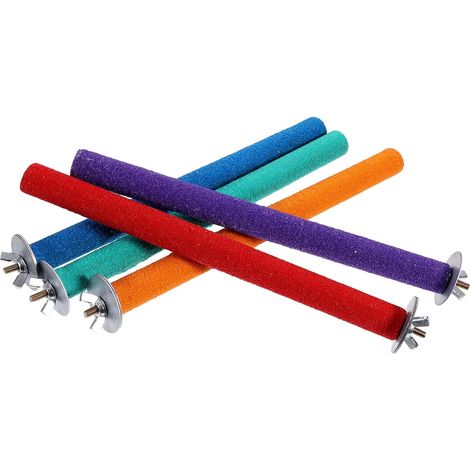 5pcs Wooden Parrot Toy Bird Claw Grinding Sticks, Perch for Small Birds and Canaries, Increases Activity Level, Random Color (1/5)