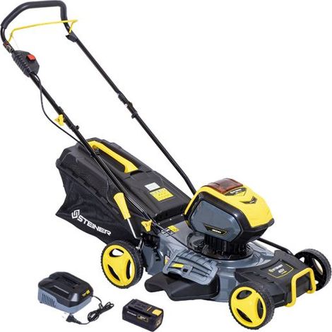 Steiner – Tondeuse à batterie 40V 46cm – Moteur Brushless – 4 en 1 : mulching, ramassage, éjection latérale – Surface jusqu'à 450 m² (1/5)