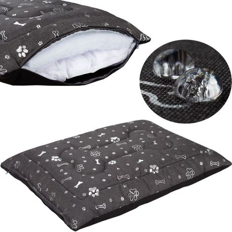Coussin pour chien Welsti gris foncé argent os et pattes L 100x70 wigofil (1/5)