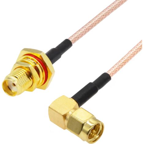 Cable pigtail SMA con conector IP65/SMA macho RA RG316 de 50 cm