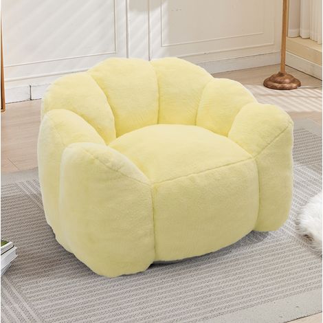 Sillón compacto loto de terciopelo amarillo DESVIAE (1/5)