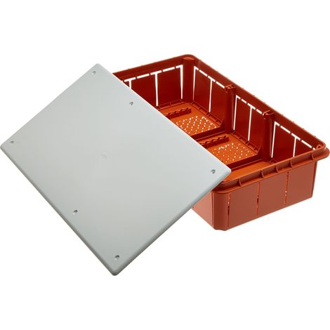 Electraline 60413 Cassetta di Derivazione da Incasso, IP44, Bianco/Arancione, 290 x 150 x 70 mm