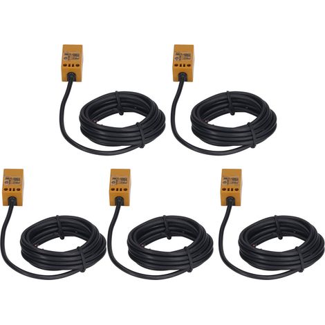NPN-Näherungssensor (normalerweise geschlossen), Schutzart IP65, 5 Stück, 10–30 V DC, 200 mA, induktiver Sensor, Ansprechfrequenz 28 Hz (1/5)