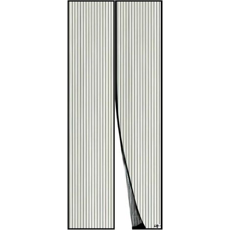 Moustiquaire magnétique pour porte, maille ultra-fine, aimants puissants, kit de fixation complet (ruban adhésif et velcro inclus) - 110 x 210 cm, noire (1/5)