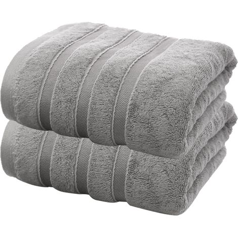 2 pièces Serviette de bain Divers accessoire de portail, en fibre de bambou, 70 x 140 cm, très absorbantes, pour plage et spa (1/5)