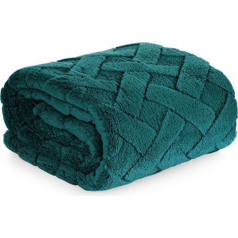Coperta Eurofirany flano D91 copriletto caro pattern 150X200CM verde scuro (1/5)