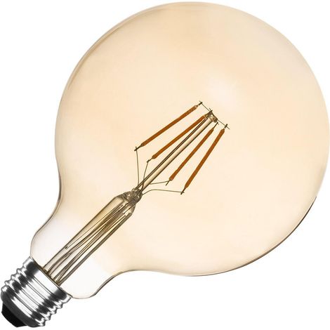 LED-Glühbirne Filament E27 6W 600 lm Dimmbar G125 Gold No Flicker 2700K Warmweiß