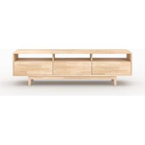 Meuble TV en bois d'hévéa massif - GISÈLE (1/5)