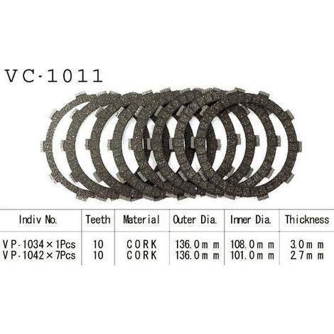 Kit Disques d'Embrayage Garnis Xrv650 Africa-Twin 1988/1990 (1/3)