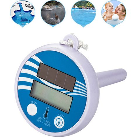 2pcs-Thermomètre de piscine solaire Installations de piscine Thermomètre à eau flottante (1/5)