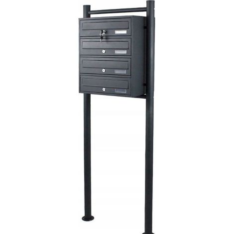 Boîtes aux lettres collectives pour 4 sur pieds anthracite (1/3)