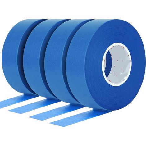 4 Rouleaux Ruban de Masquage, 50m x 25mm Ruban de Peintre Bleu Masking Tape (1/5)