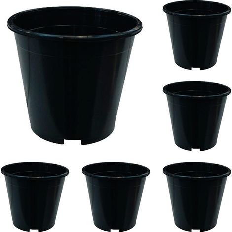 x6 Maceta Redonda Negra de Cultivo. � 19 Cm. 3 L. 6 Unidades