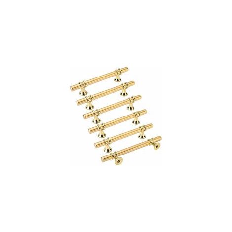 Set di 6 maniglie per mobili, maniglie per mobili da cucina, maniglie dorate – maniglie da cucina dorate, lega di zinco, maniglie per cassetti, interasse 128 mm - Crezuo