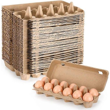 20 leere Eierkartons aus Pappe, leere Papierbreibox, Wabenschale zur Aufbewahrung und zum Transport, 20er-Packung (1/5)