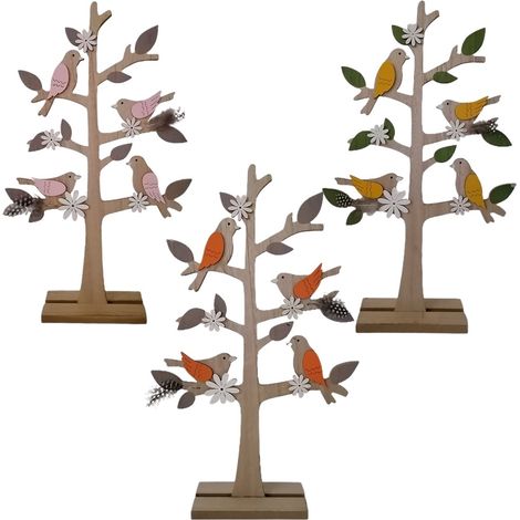 Albero di pasqua in legno decorazioni pasquali pulcini uova da casa idea regalo ornamento particolare moderno (1/5)