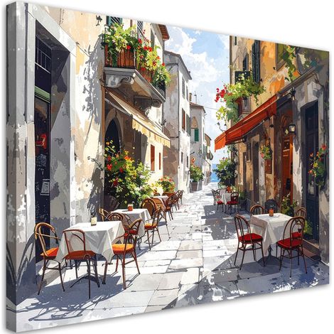 Bilder Italienisches Café mit Blick auf das Meer 60x40 (1/5)