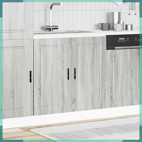 853933 Meuble bas pour évier Porto sonoma gris bois ingénierie (1/5)