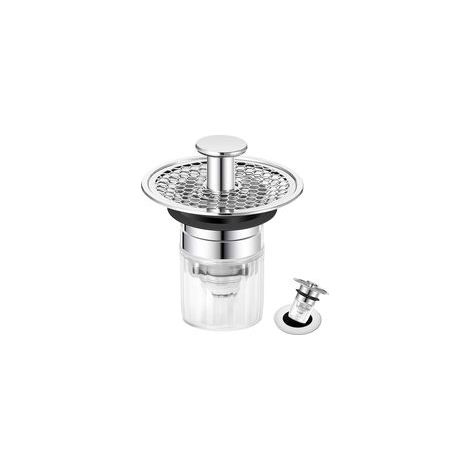 34 37mm Bonde de Lavabo, Bouchon Lavabo Salle de Bain , Universel Pop Up Bouchon de Lavabo Bouchon Evier Cuisine Salle de Bain, Bonde Lavabo avec Filtre Anti Clogging et Anti Odeur