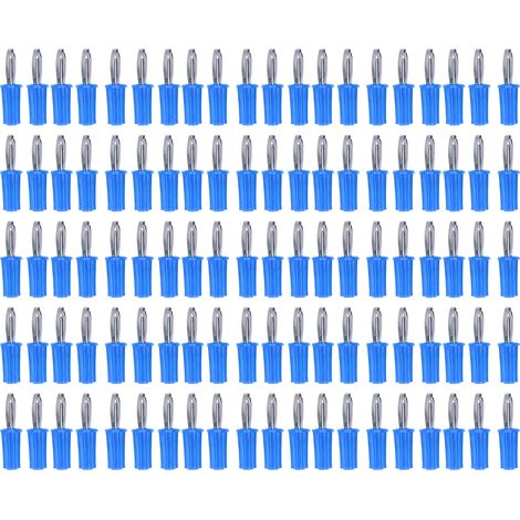 100 Pièces Douilles Banane 4mm ABS Laiton Nickelé Haute Performance Outils de Connexion Électrique Bleu (1/5)