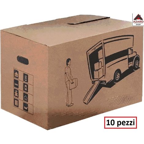 Scatola cartone Avana M cm 35x30x20 doppia onda impugnature laterali (1/2)