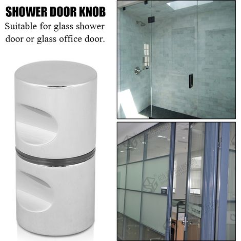 Poignée de tirage en alliage d'aluminium chromé pour porte en verre de douche et salle de bain, quincaillerie n°3 (1/3)