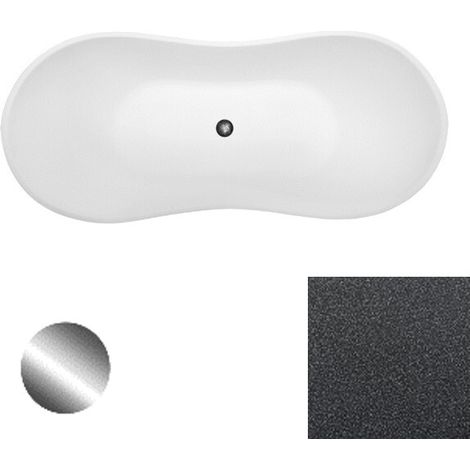 Baignoire îlot glam graphite avec bonde graphite VIYA 160x70 (1/2)