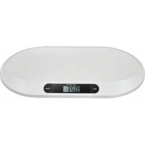 Bilancia elettronica per bambini digitale pesare bilance bambino infantile animale domestico bagno bilancia pesatura 20 kg/44 lbs -bianco
