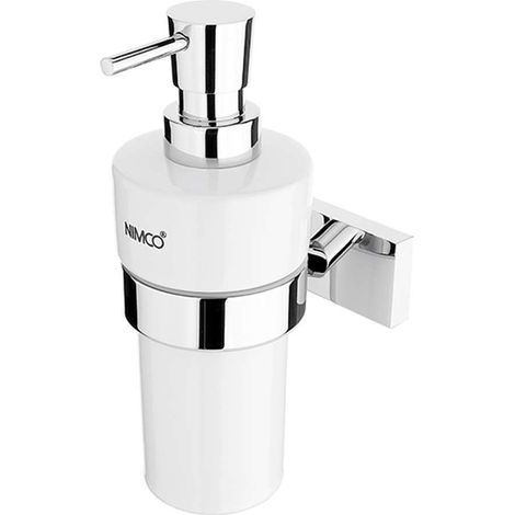 Nimco Keira - Seifenspender aus Keramik mit Halter, weiß/chrom KE 22031KN-T-26