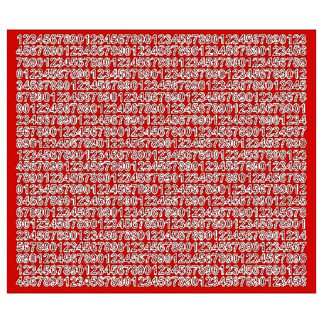 Números adhesivos autoadhesivos de 7 mm, pegatinas rojas brillantes. (1/2)