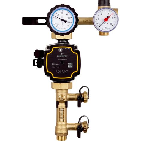 Afriso Solarpumpenstrang PrimoSol® 130-1 (1-Strang), mit Grundfos UPM 3 Solar 25-75