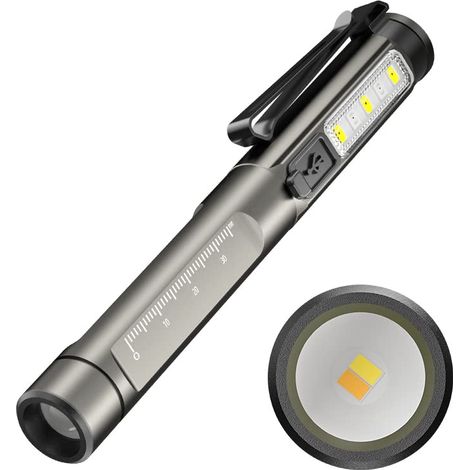 Lampe de poche médicale de diagnostic, lampe torche rechargeable, lampe de poche LED réutilisable avec batterie intégrée, indicateur de pupille pour médecin, infirmière, urgentiste